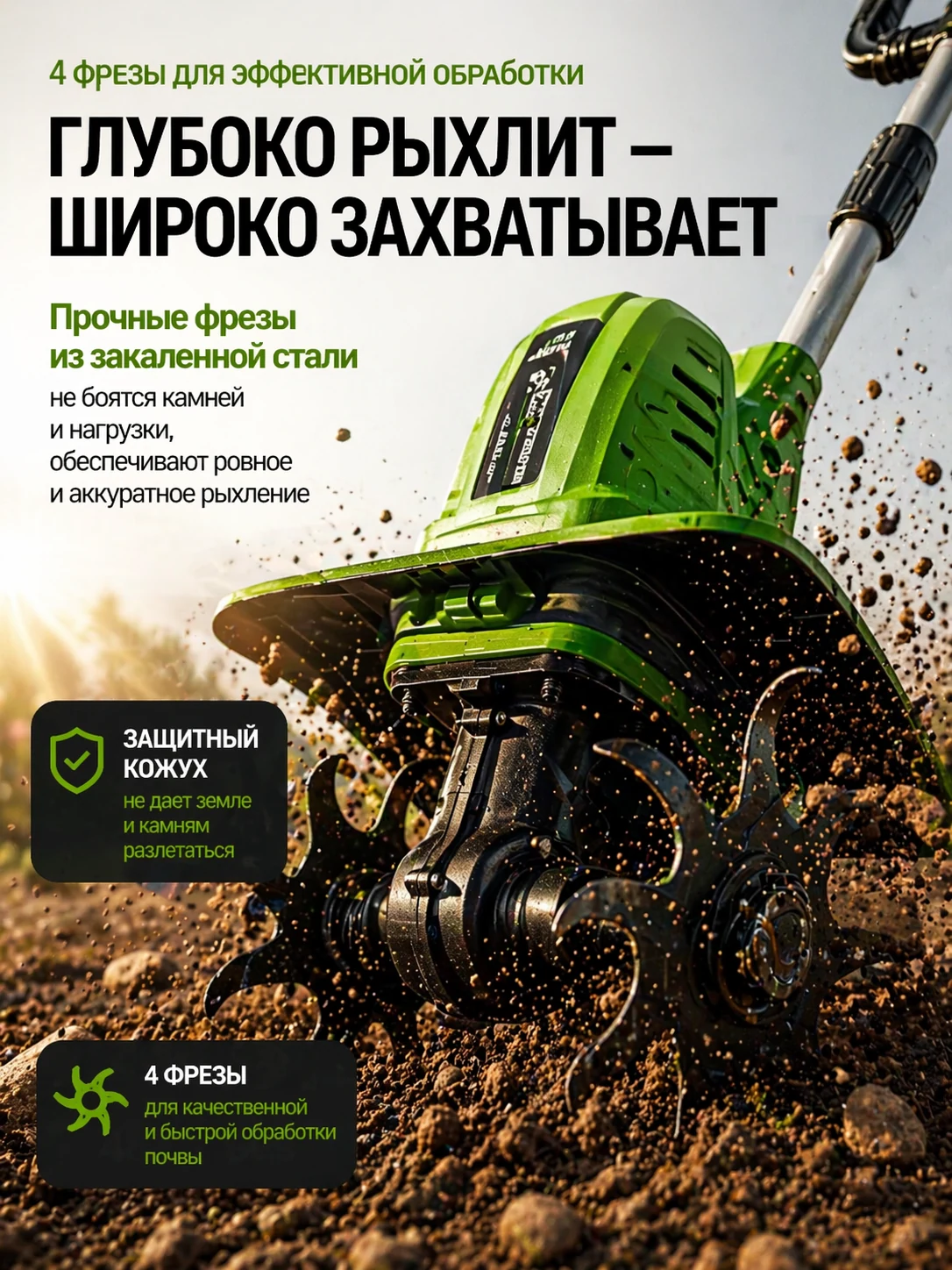 Рабочая часть аккумуляторного культиватора